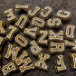 "Letter Drop" ✨ Gold Bling Alphabet Croc Charm — Letter W by JuliesDecal