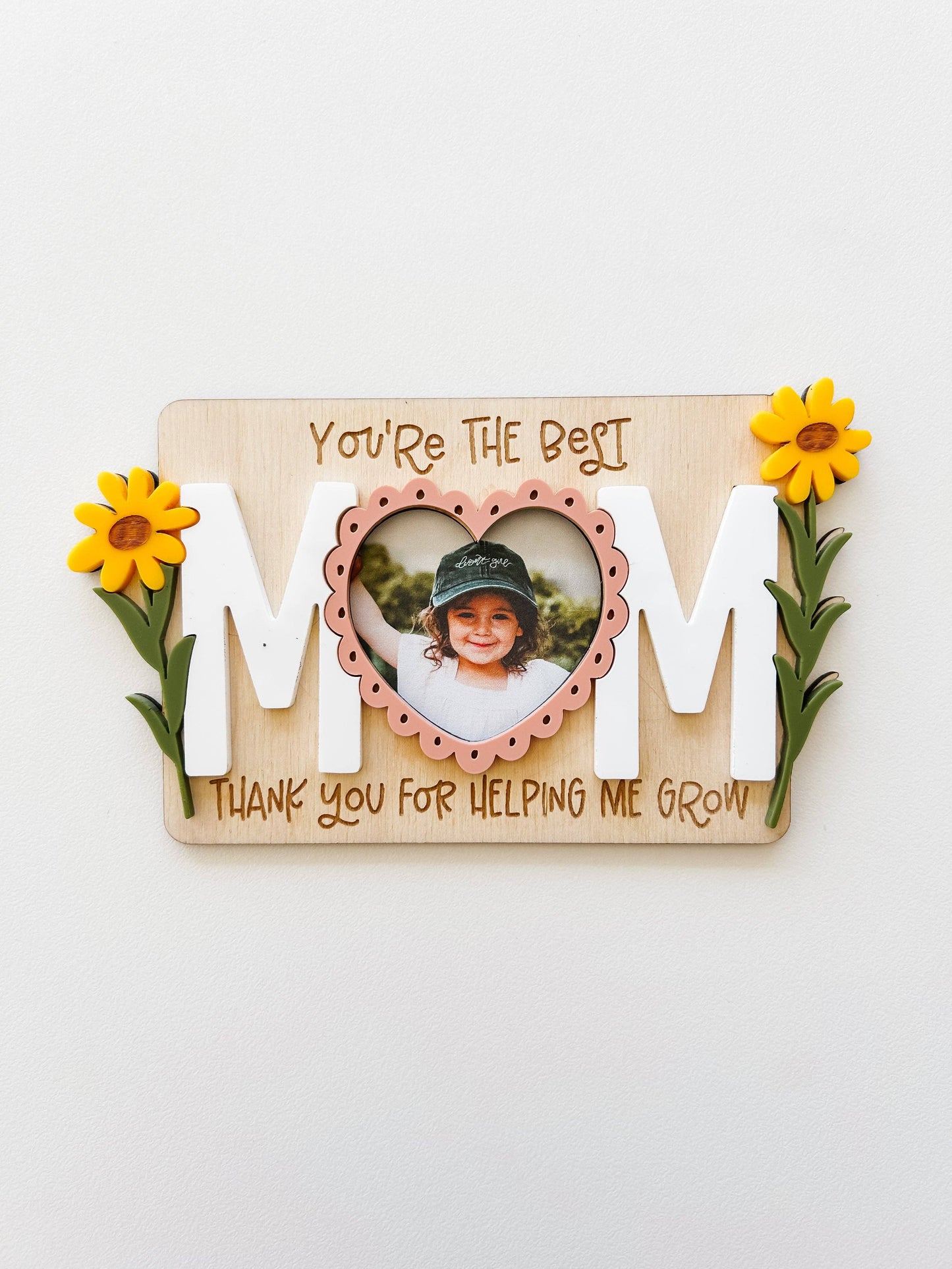 "M-O-M" 💖 Personalized MOM Photo Magnet by Goldie Letter Company