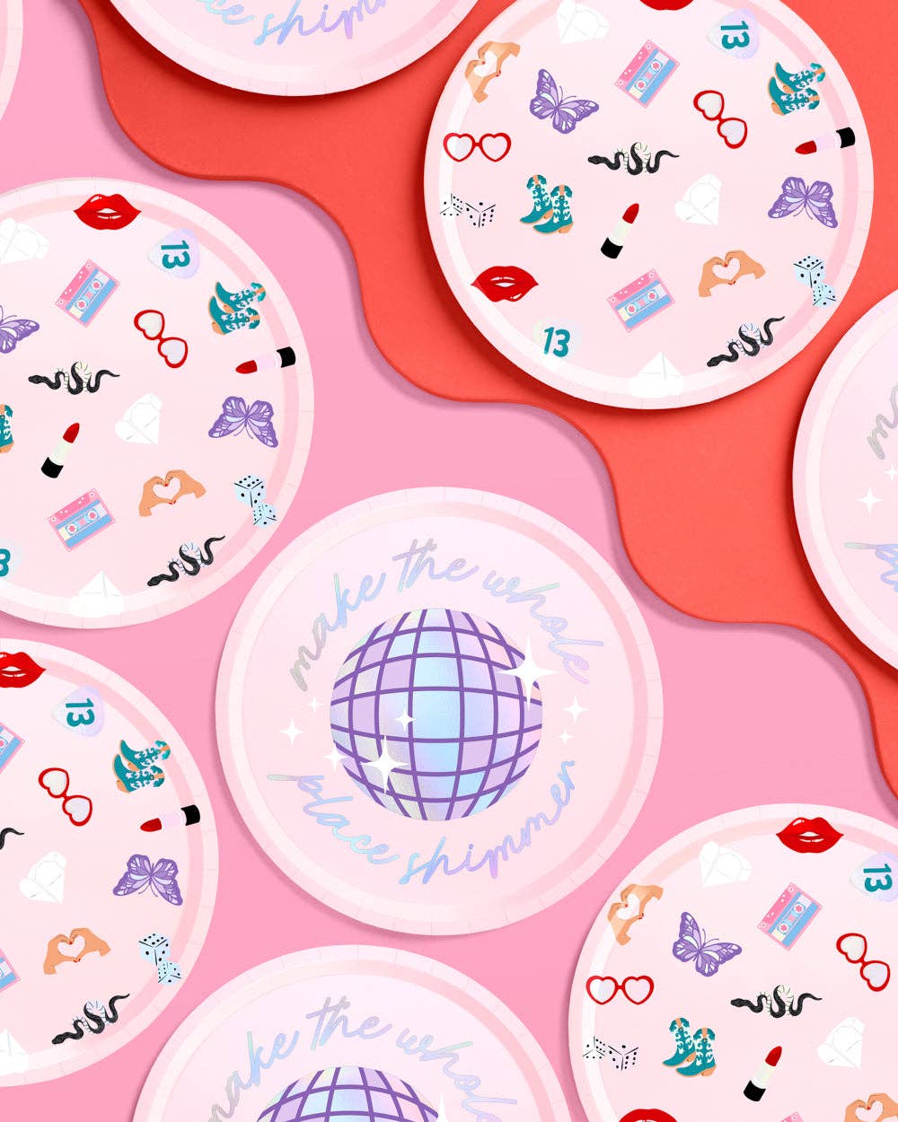 Era-inspired paper plates for cake or dinner