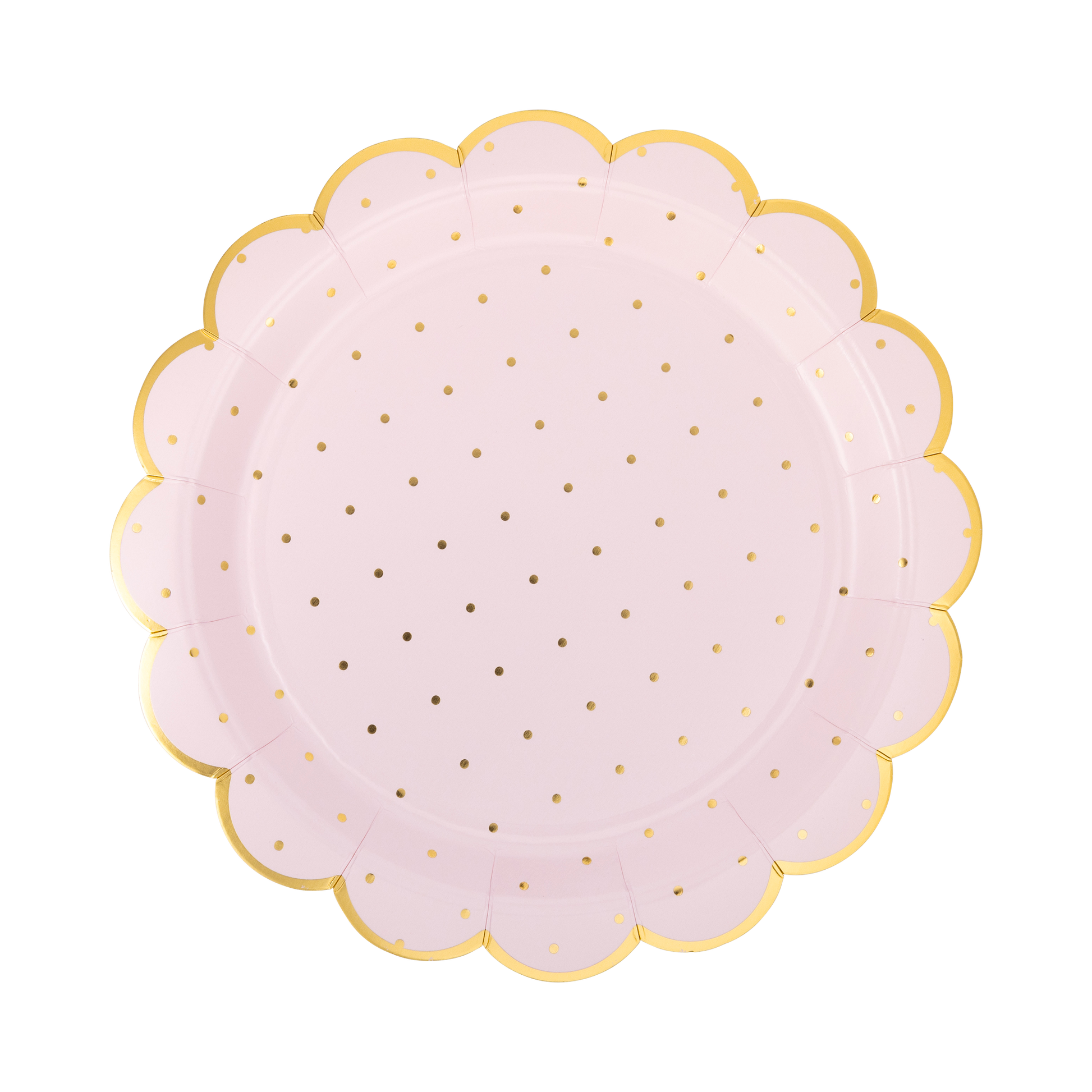 Gold Foil Princess Plates – 9x9 inches, 8 count, elegant paper plates for baby showers.