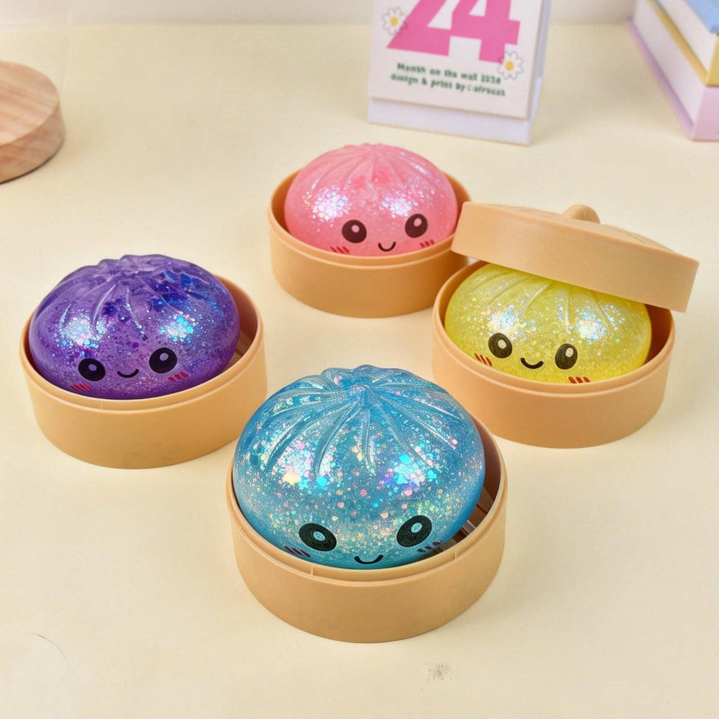 “Dumpling Drama” 🥟 Mystery Mini Squishy Dumpling Stress Toy by Auraquise