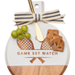 "Court Side Cheese" 🎾 Tennis Acacia Charcuterie Board with Gold Spreader by Sophistiplate