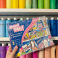 Pop culture art kit with paints and brushes