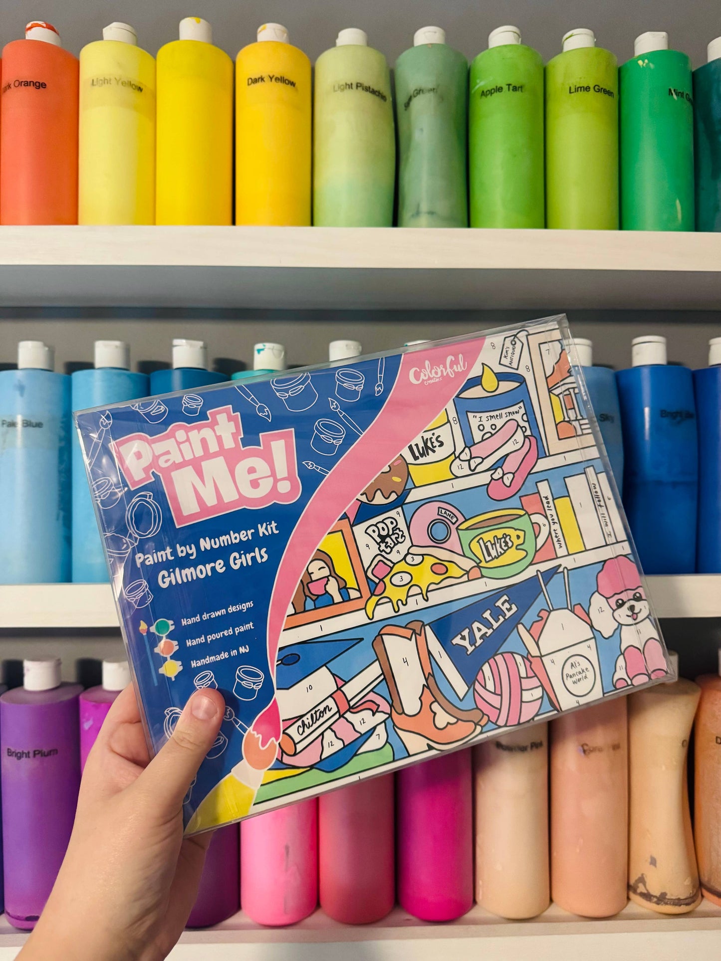 Pop culture art kit with paints and brushes