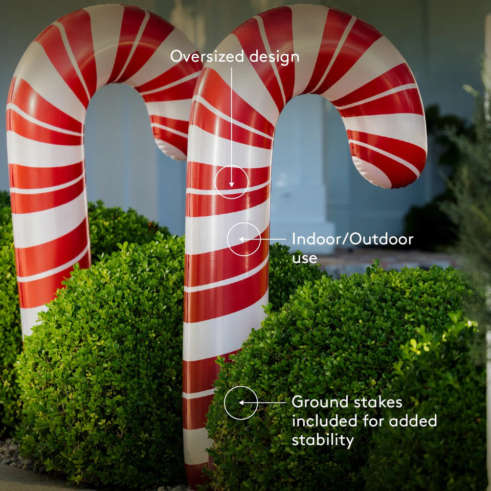inflatable candy canes christmas decoration led lights