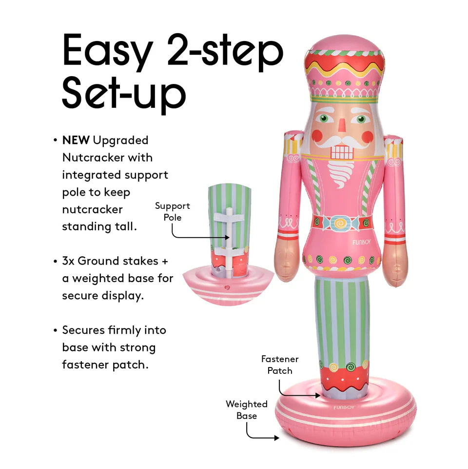 pink inflatable nutcracker 3.5 ft christmas decoration
