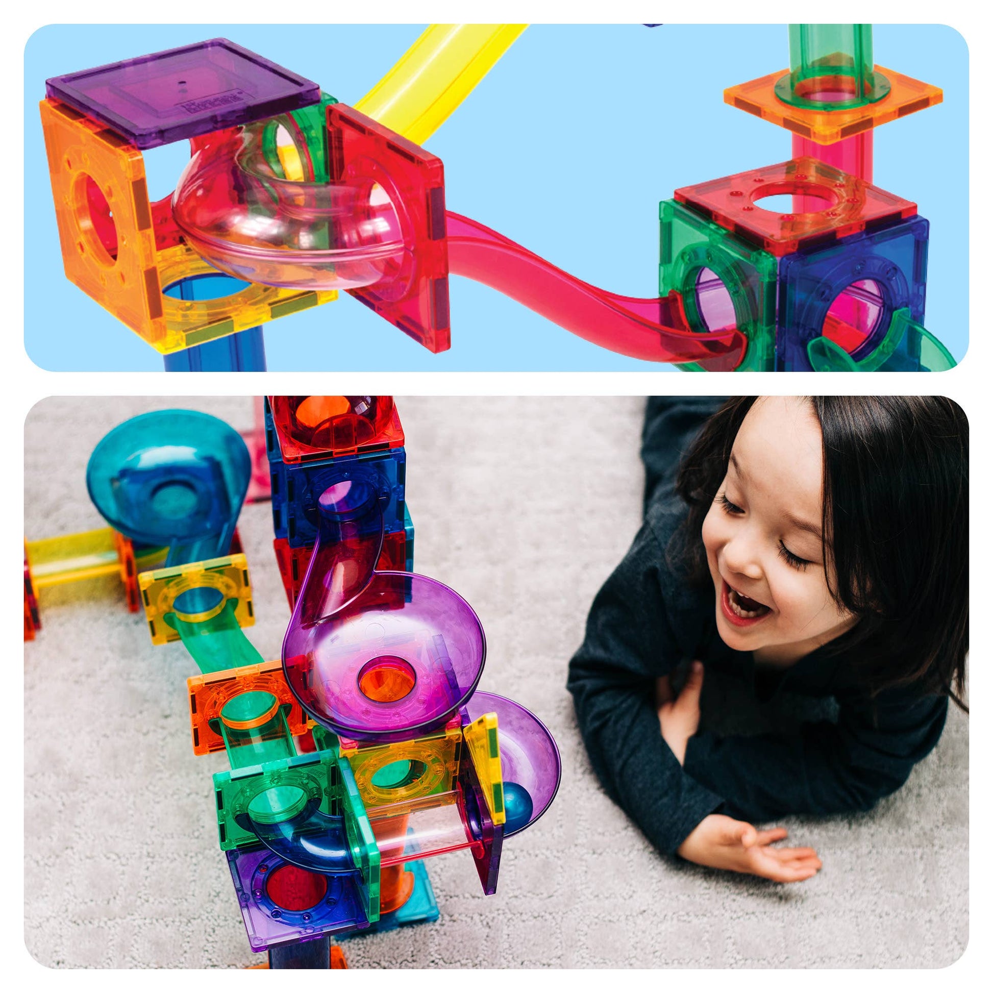 Educational magnetic marble run for ages 3+