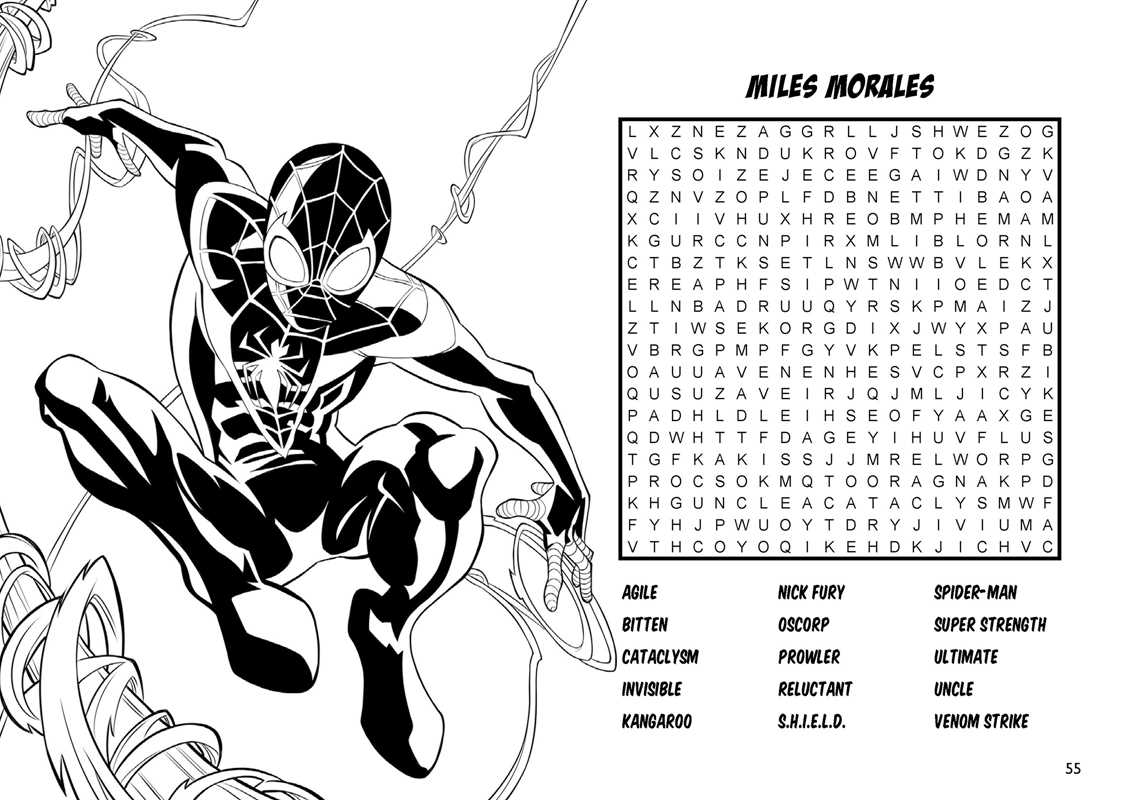 Marvel word search puzzles and coloring pages