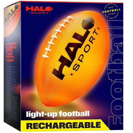 Glow Long LED football with throw-activated lights