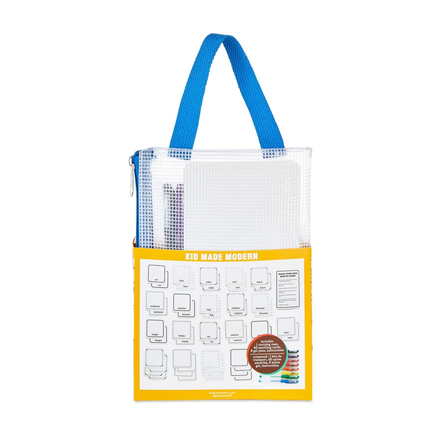 Travel-friendly craft kit for kids with 48 cards and 8 gel pens