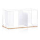 Elegant Classic Silverware Caddy with clear lucite, gold or silver border, 3 compartments.