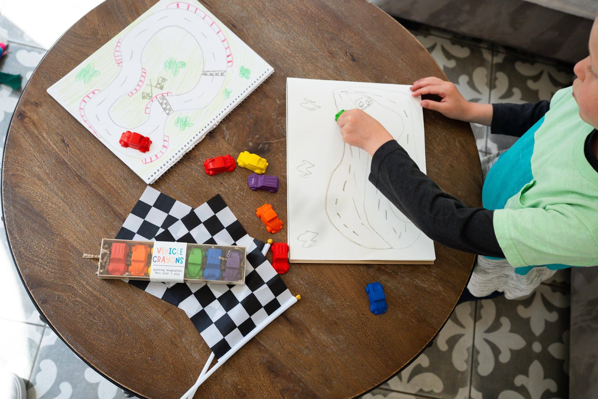 Colorful car shaped crayons party favors