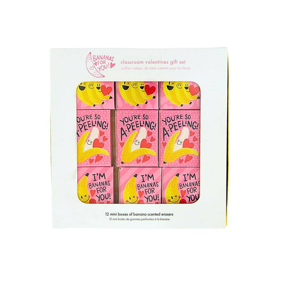 Bananas For You eraser classroom Valentine set