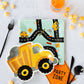 Dump Truck Paper Plates – 10-inch, 8 count, ideal for construction birthday parties and snacks.