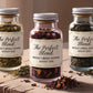 Personalized tea favors – acrylic bottle with loose tea, perfect for bridal and baby showers.