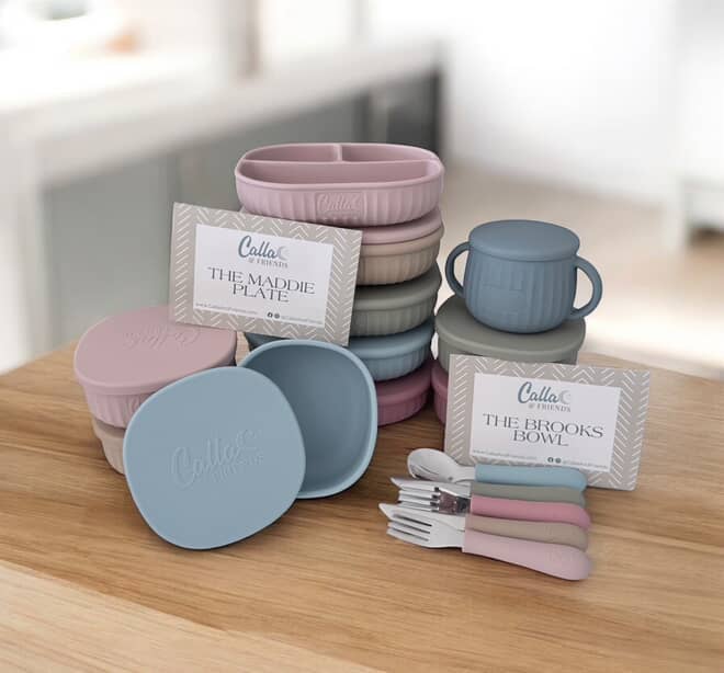 "Mealtime Mavens" 🍽️ Big Kids Slate Blue Utensils by Calla & Friends