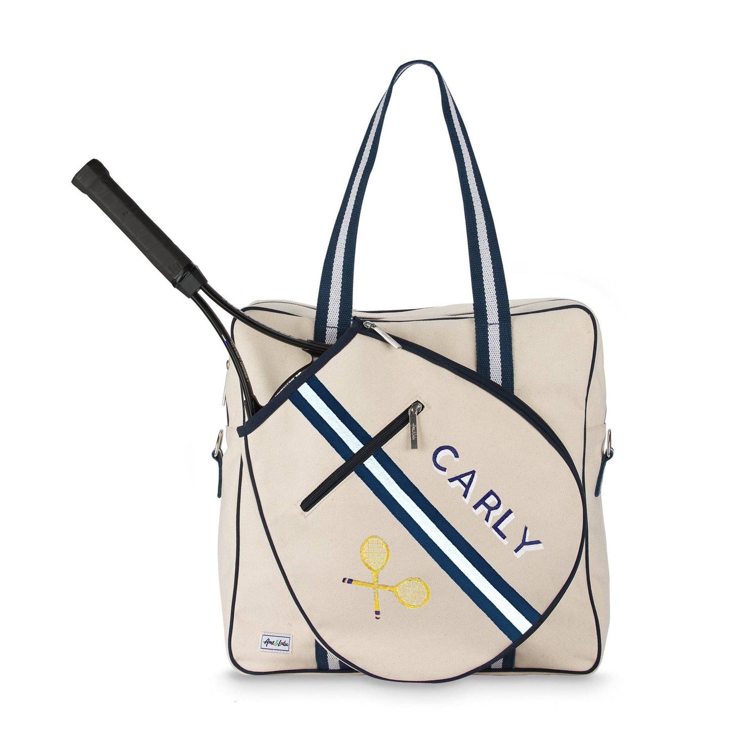 "Hand Painted Hamptons" 🎾 Tour Tennis Bag Navy by Ame & Lulu