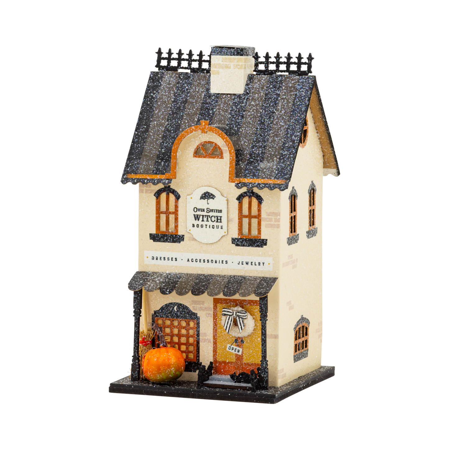 “Haunted Curb Appeal” 👻 Light-Up Halloween Paper House by My Mind’s Eye