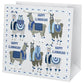 Large gift bag featuring quirky Hanukkah llamas, perfect for presenting gifts. Measures 13” x 12.5” x 7”, adding fun and festive charm to your Hanukkah celebrations.