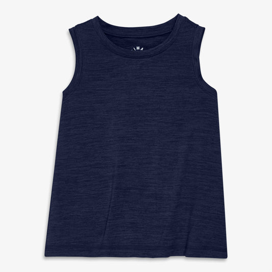 "Swing Tank" 💙 Kids StayCool Swing Tank — Breezy Summer Layer (Navy)