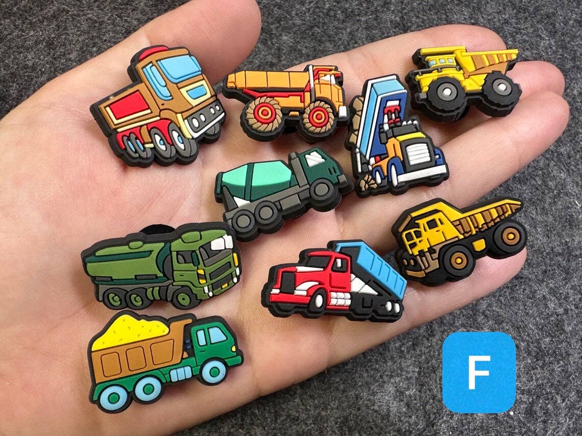 "Dig This" 🚜 Construction Vehicle Croc Charm Set (19-Pack) by JuliesDecal