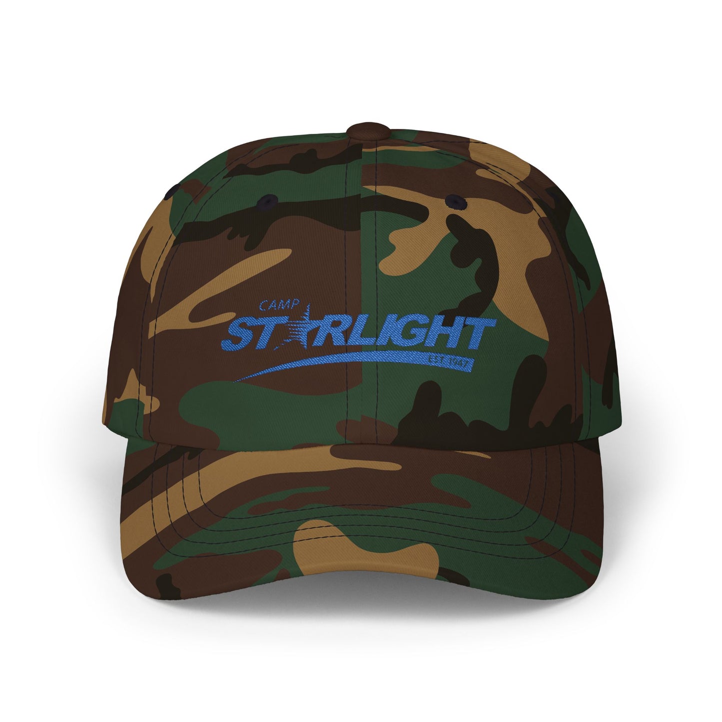 Camp Starlight Embroidered Dad Cap – Vintage Blue Logo Baseball Hat