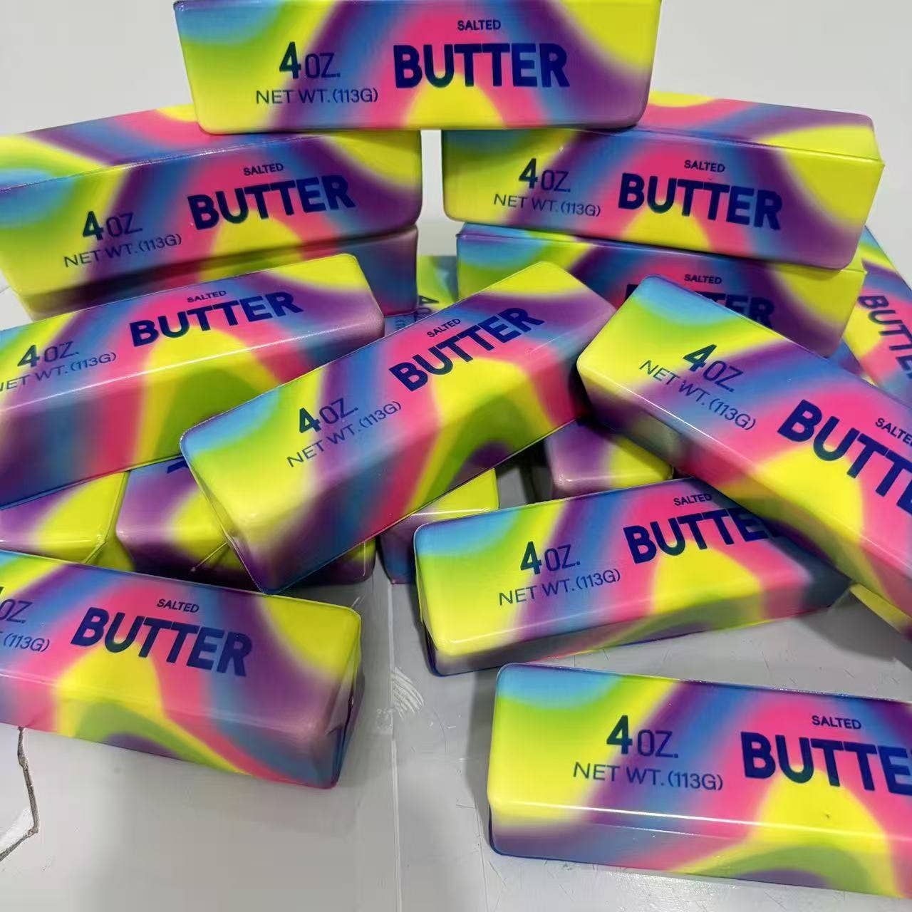 "Butter Vibes" 🌈 Rainbow Butter Stick Squishy Slow-Rising Sensory Toy