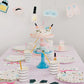 Slumber party napkins with neon pops and shiny gold foil, perfect for sleepovers and spa-themed events. Illustrated by Hello!Lucky for Daydream Society. Set of 16 paper napkins, each measuring 6.5 inches folded. Not microwave safe.