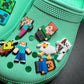 Rubber-backed secure shoe charm for crocs