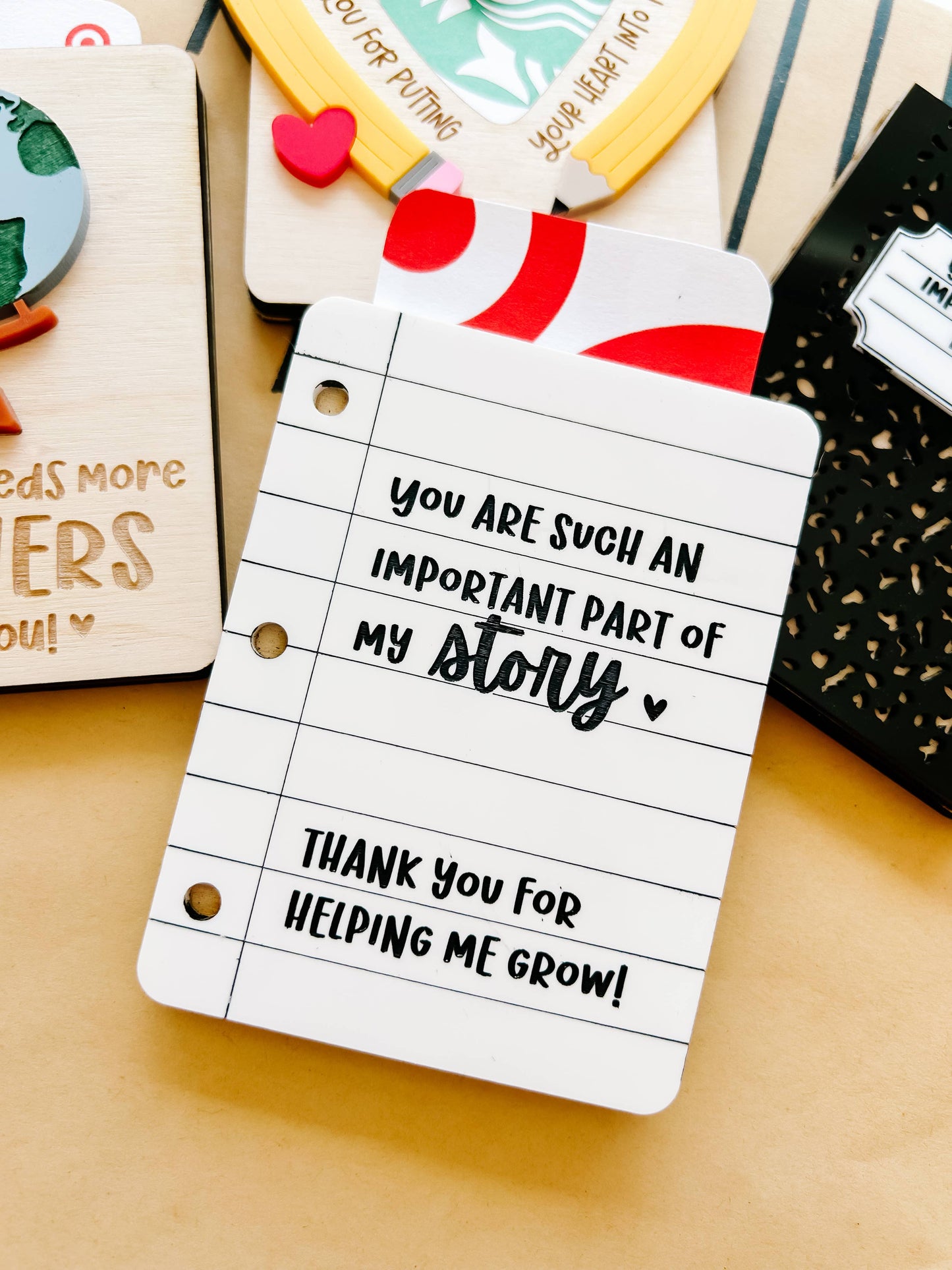 "Class Act" 📓 Composition Book Teacher Gift Card Holder by Goldie Letter Company