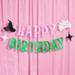 “Birthday Witch-es” 💚🩷 Wicked Banner - Kid's Party pink + green foil banner