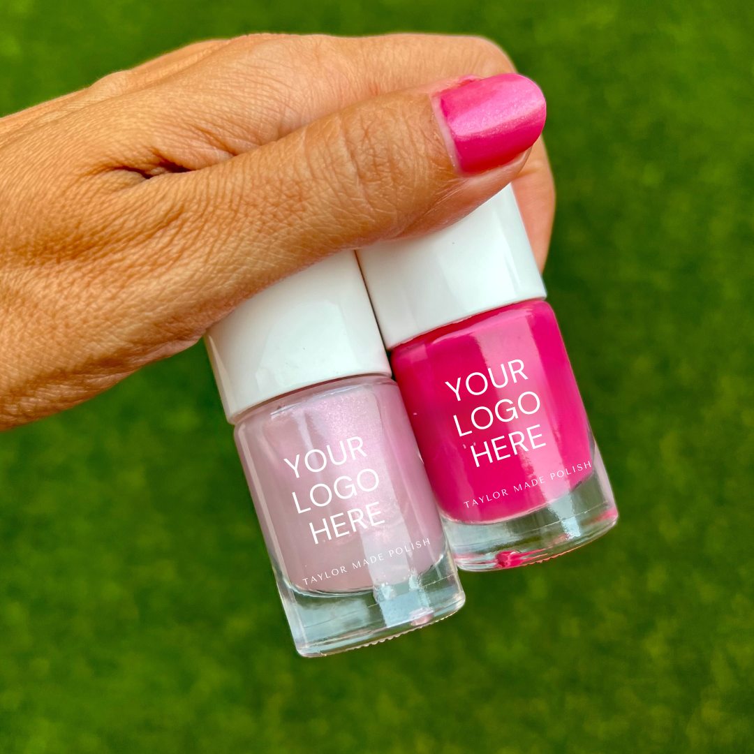 Custom Nail Polish: 2 Pack Long-wearing + Vegan + Non-toxic: 0224 Glossy Fuschia / 1424 Royal Blue Gloss with Hint of Shimmer