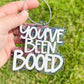 You’ve Been Booed tag with ghost and pumpkin design