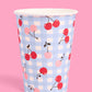 Red and pink cherry tableware set for parties