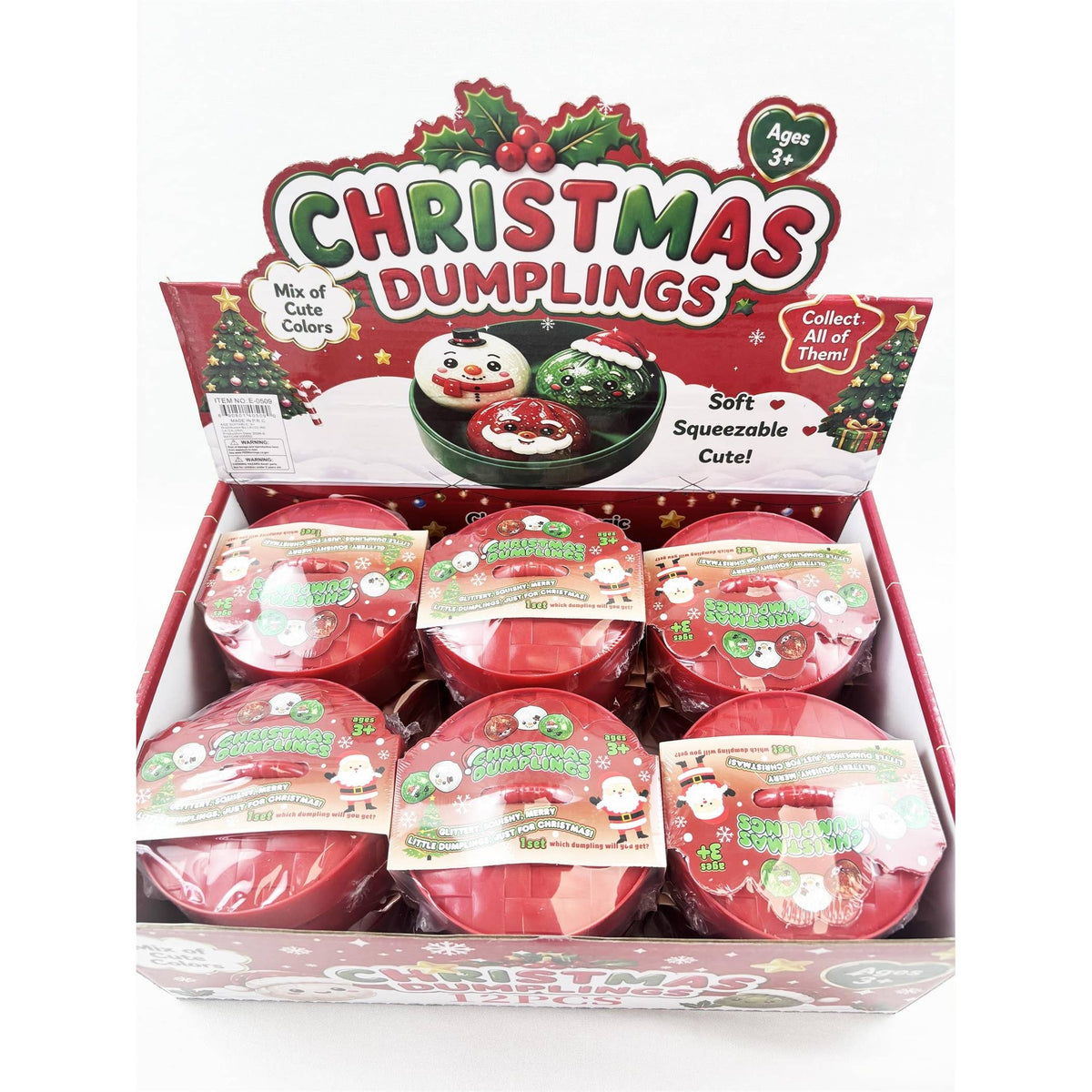 "Holiday Dim Sum" 🥟 Christmas Glitter Dumpling Squishy Toys (12 Steamers) by Love and Repeat