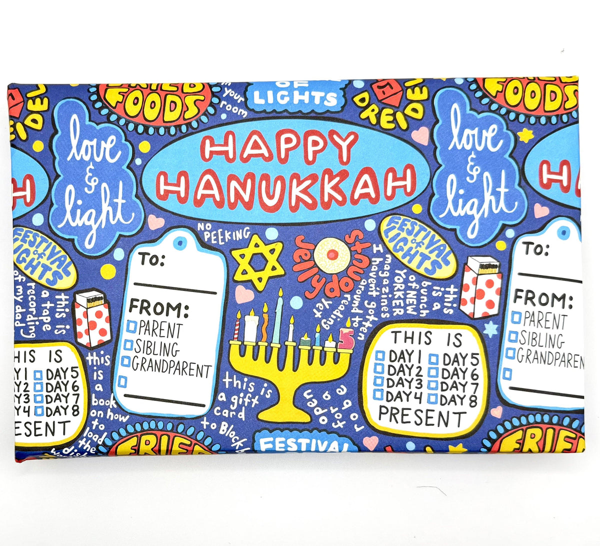 “Eight Nights of Socks” 🕎 Funny Hanukkah Wrapping Paper Sheet by Better Than The Gift