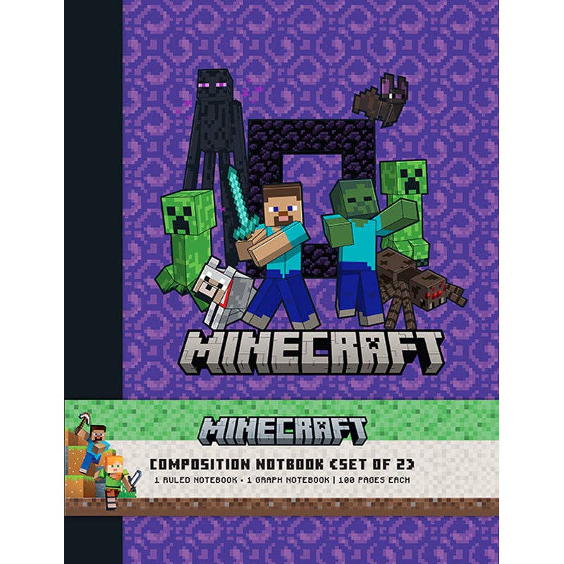 “Block Notes” 📒 Minecraft Composition Notebook Set