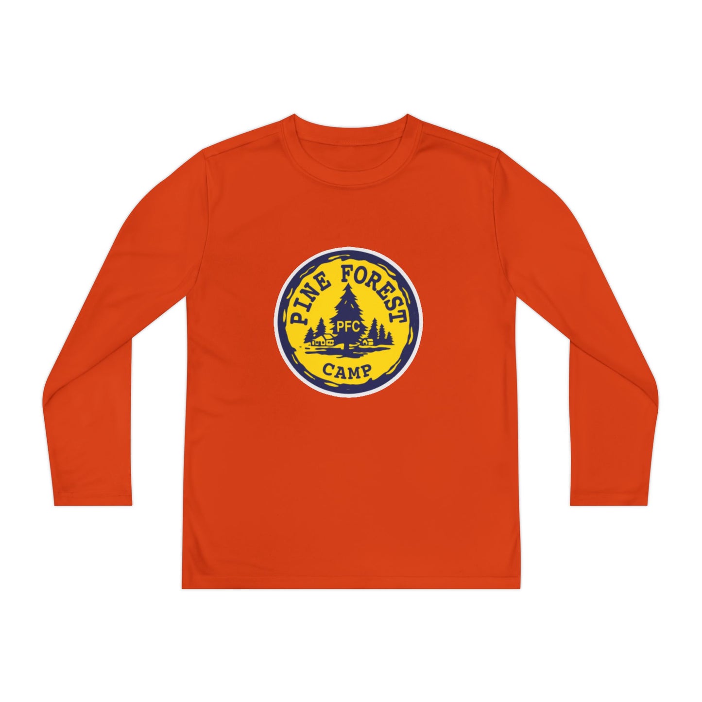 Youth Long Sleeve Tee - Pine Forest Camp Patch Design