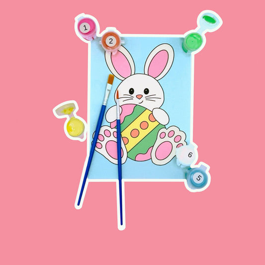 Easter Bunny 5x7 mini paint by number kit for kids