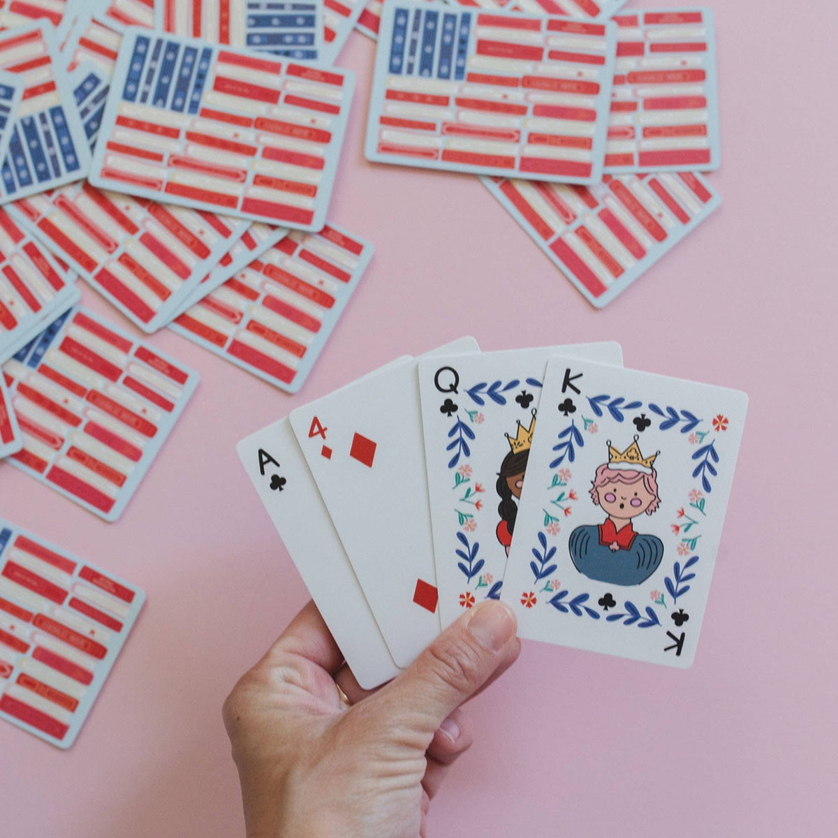 "Deal Me In" 🃏 American Flag Playing Cards Deck by Pippi Post