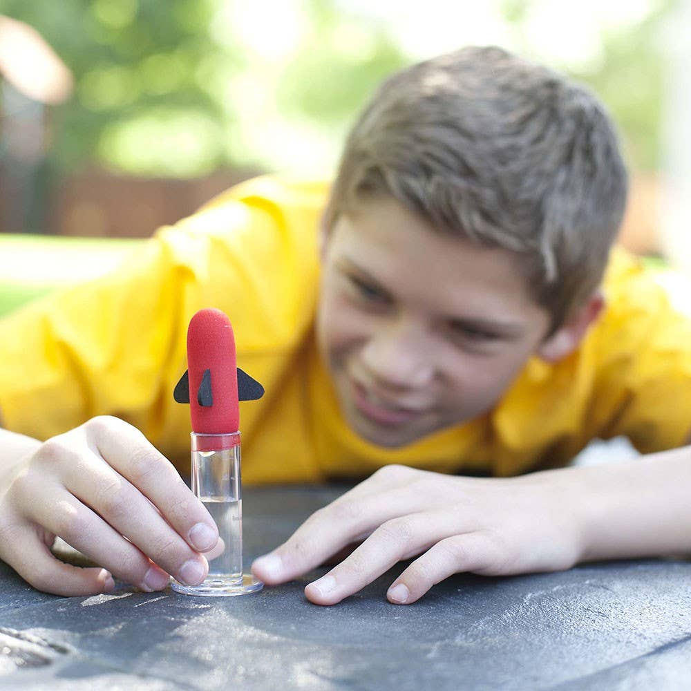Fun baking soda and vinegar rocket launcher