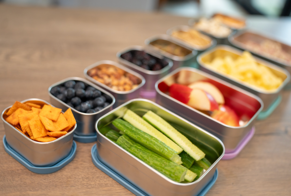 "Packed with Purpose" 🍱 Stainless Steel Bento Box Lunch Set with Silicone Lids by WeeSprout