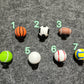 Set of sports charms – basketball, soccer, baseball