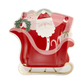 A festive paper plate featuring Santa Claus in his sleigh, perfect for holiday gatherings and celebrations.