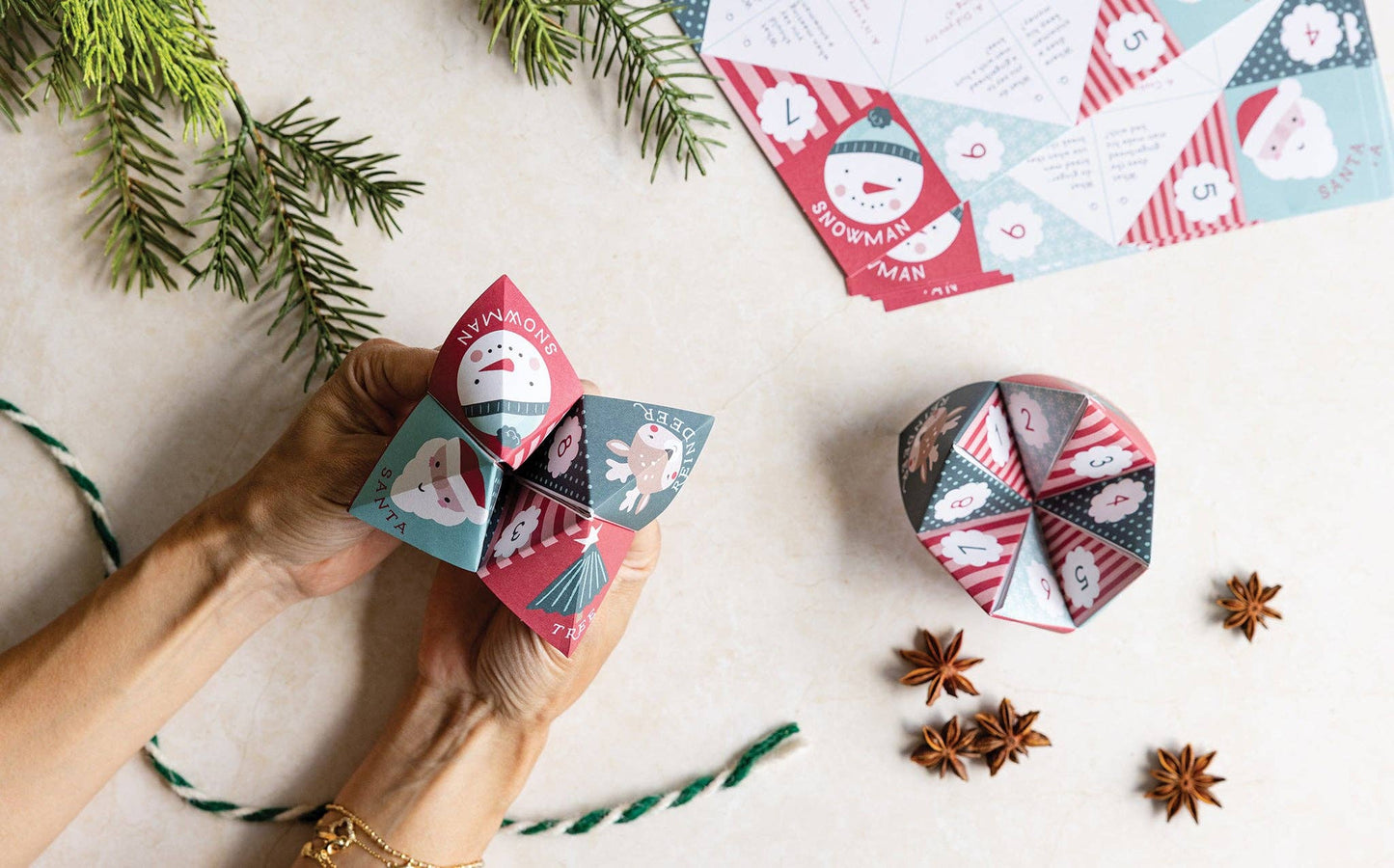 Holiday cootie catcher printable activity