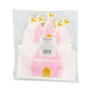 Princess castle-shaped guest napkins, measuring 6" x 7", featuring gold foil accents. Perfect for adding elegance and fun to any royal-themed event or party.