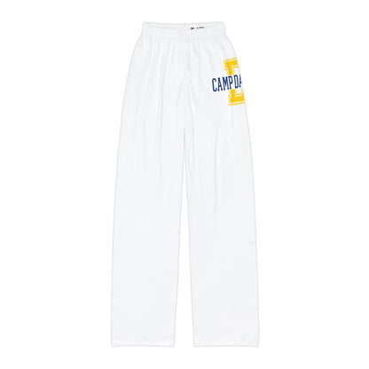 Kids Lounge Pants — 'Camp Day' Graphic White Cozy Sweatpants for Children