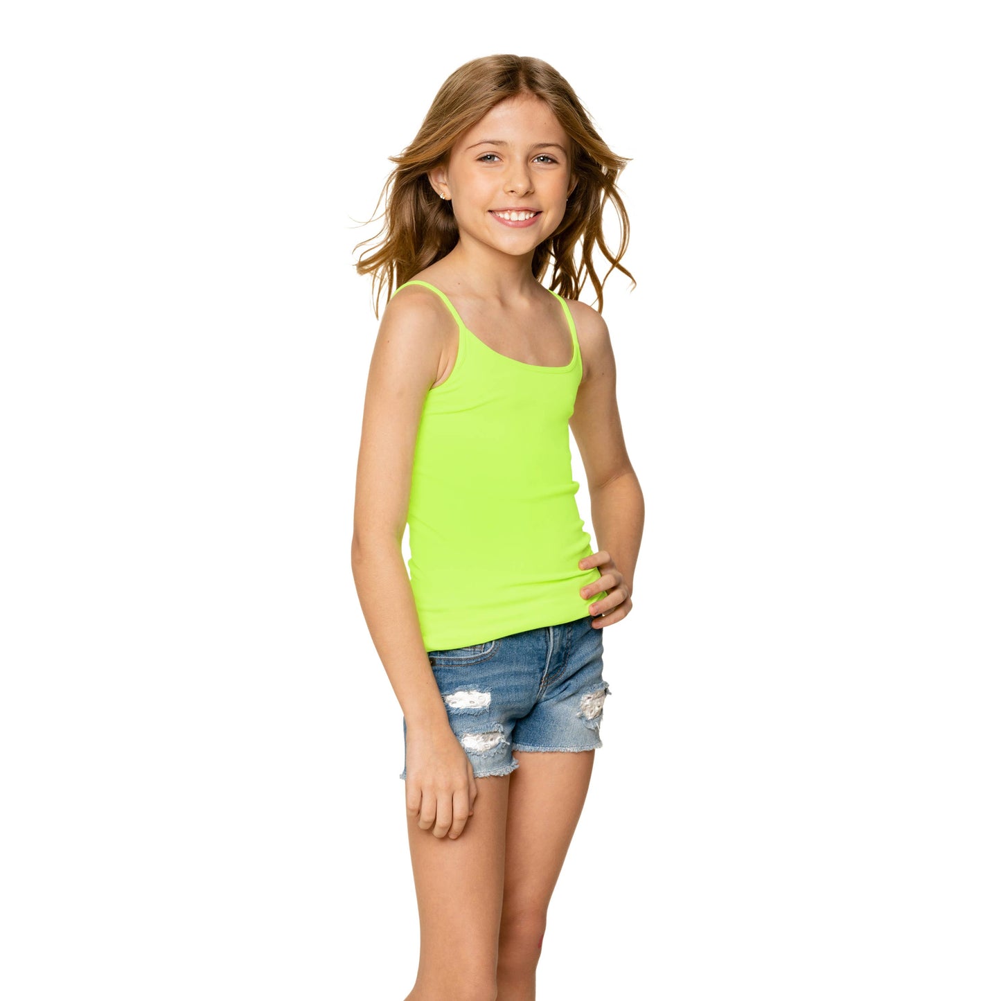 “Everyday Pop” ❤️ Red Girls Spaghetti Strap Layering Cami (One Size Girls Age 7-10) by Malibu Sugar