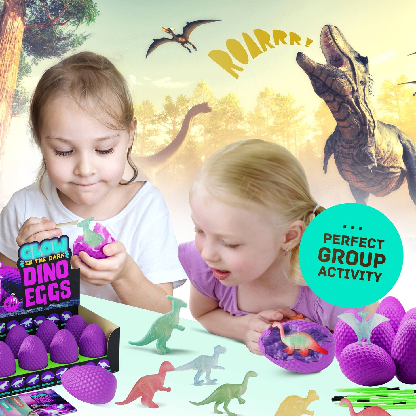 "Dig It" 🦖 Glow-in-the-Dark Dinosaur Egg Excavation Kit by Dan&Darci