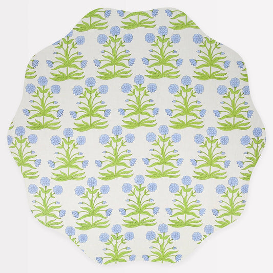 "Blue & Bloomed" 💙 Blue Flower Placemat by Meri Meri